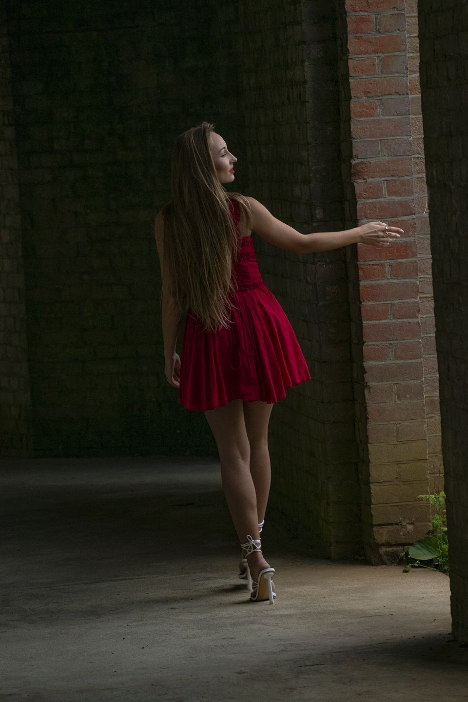Professional model shoot photographed on a walk through Hampstead, London, by Aby Abhyankar — frame 54 of 79.