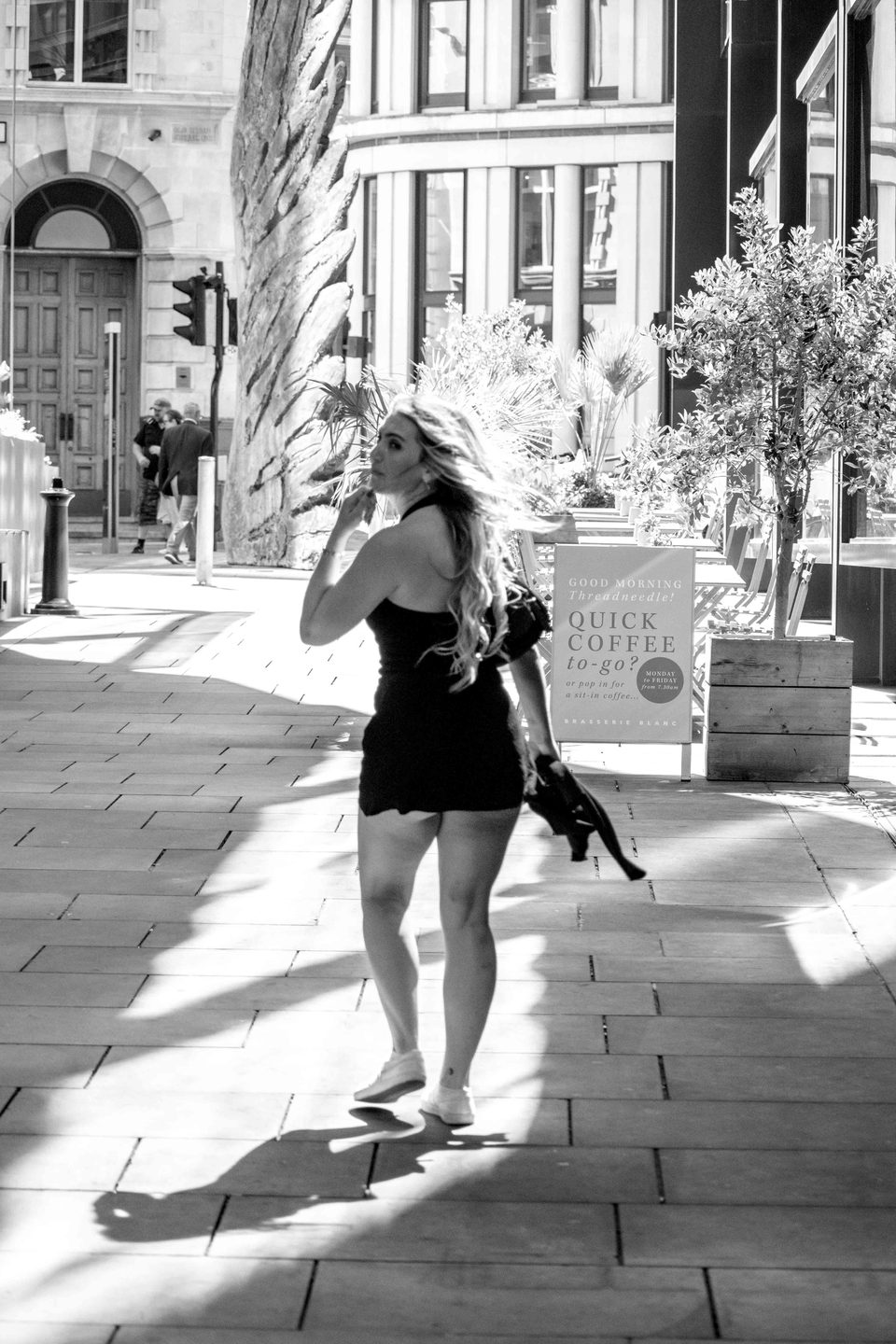 Client photographed on a private street photography walk through central London, shot in available light by Aby Abhyankar — frame 6 of 79.